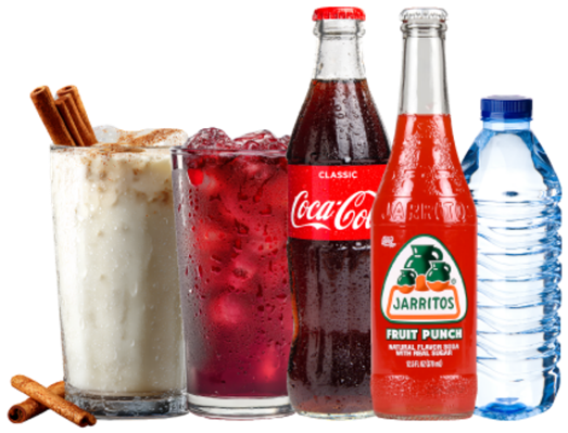 Horchata, agua de jamaica, Mexican sodas and bottled water